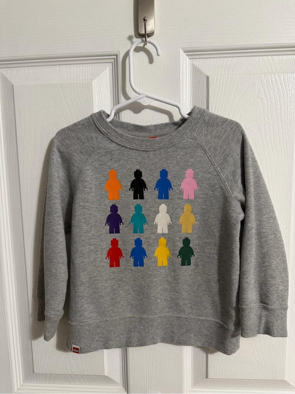 Lego Gray Sweatshirt with Multicolor Minifigure Grid